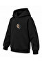 One Piece Stone Footprint Printed Black Kids Hooded Sweatshirt - 3