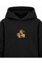 One Piece Puppet Curtain Printed Black Children's Hooded Sweatshirt - 4
