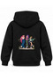 Kpop Demon Hunters Shoulder-To-Shoulder Printed Black Children's Hooded Sweatshirt