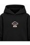 Twice Badge Board Printed Black Children's Hooded Sweatshirt - 4