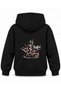 Manifest Balance Line Printed Black Kids' Hooded Sweatshirt