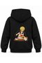 One Piece Bread Slice Printed Black Kids' Hooded Sweatshirt