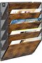 Wall File Organizer for Office, 5-Tier Rustic Hanging File holder Wall Srorage Rack for Literatu