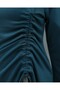 Asymmetrical Cut Lace Detailed Combed Cotton Sweatshirt -Petrol - 5