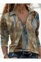 Women's Long Sleeve Front Zipper Two Thread Blouse - 3