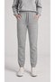 Women's Gray 3-Thread Ribbed Elastic Leg Sweatpants - 3