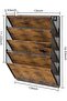 Wall File Organizer for Office, 5-Tier Rustic Hanging File holder Wall Srorage Rack for Literatu - 3