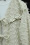 Lace-up front, feather textured clip jacquard kimono - beige - 4