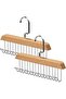 8 Hooks Tie Rack 2 Pack, Non-Slip Tie Belt Storage Hanger, Space Saving Hangers with 8 Hooks, Wooden