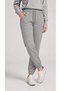 Women's Gray 3-Thread Ribbed Elastic Leg Sweatpants