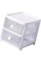 Desktop Storage Box, Stackable Desk Organizer with 4 Tier Drawers, Multi Layer Clear Drawer - 2