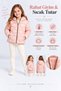 Girl's Hooded Inflatable Coat with Warm Soft Inner Fabric, Daily Winter Coat, Powder & Beige Ak4277 - 2