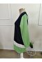 Women's long sleeve crew neck multicolor modal tunic dress - 5