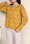 Mustard Rose Women's Knitted Patterned Knitwear Jacket - 5