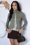Haki Gülseli Women's Lace Detailed Front Buttoned Knitwear Blouse