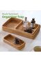 S310 Rattan Serving Tray, Set of 3 Rectangular Woven Tray, Natural Wicker Decorative Serving Baskets - 2