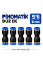 8 mm Pneumatic Straight Connector Hose Fitting – Pack of 5 - 2