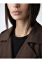Double-Breasted Collar Belted Women's Trench Coat - 3
