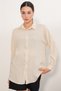 Women's Stripe Detailed Oversize Shirt 20407 - Cream
