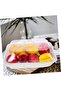 Ousolid Rectangular Lid Woven Food Serving Basket, Bread and Fruit Storage Tray for Kitchen Table, Design - 5