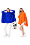 Women's 2-Piece Slit Poncho Sweater Orange - Saks
