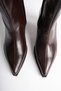 Women's Brown Boots with Pointed Toe and Zipper, Furry Inner Lining - 6