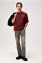 Kyren men's organic cotton front and back printed round neck burgundy t-shirt - 4