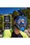 Bali Dry Full Face Snorkel Mask for Adults Silicone Seal Central Snorkel Fresh Air Circulation Anti Leak Wide View Polycarbonate Lens Foldable Design for Comfortable Safe Snorkeling - 4