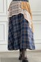 Guipure Lace and Mesh Paneled Plaid Design Skirt - 4