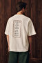 Elan Men's Printed and Embroidered Ecru T-Shirt