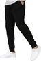 Set of 3 Unisex Ribbed Sweatpants Regular Black Gray Navy Blue Color Sports Sweatpants - 5