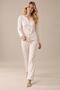 Women's Long Sleeve Camisole V-Neck Ecru Pajama Set C2T1N807 - 3