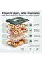 LOEZ 4-Layer Food Storage Container, Stackable Snack Container with Lid, Dumpling Box, Gyoza Contain - 4