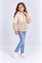 Girl's Hooded Water-Repellent Inflatable Coat with Plush Detail, Warm Winter Jacket Ak4290 - 3