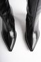 Women's Black Boots with Pointed Toe and Zipper, Elastic - 5