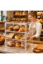 Bakery Display Case for Kitchen Countertop, Adjustable Tier Pastry Display Case, Acrylic Bread Box f - 6