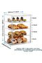 4-Tier Pastry Display Case - Large Bread Box for Kitchen Countertop, Adjustable Bread Storage Contai - 6
