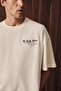 Elan Men's Printed and Embroidered Ecru T-Shirt - 4