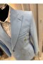 Men's Slim Fit Gold Button Double Breasted Blazer Single Jacket - 3