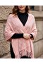 Openwork Geometric Patterned Shoulder Shawl, Knitwear Shawl, Cape Shawl, Poncho - 2