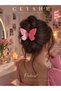 Pinterest Acrylic Large Pink Butterfly Shiny Claw Clip Durable Hairpin Color Changing Hair Clip