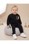 Baby Boy Seasonal Printed Back Print Crew Neck Long Sleeve Bear Printed 100% Cotton Baby Set