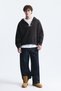 Boxy Fit Metal Clip Closure Sweatshirt