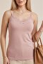 Ruffled Athlete's Undershirt with String Straps - Salmon