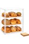 Bakery Display Case for Kitchen Countertop, Adjustable Tier Pastry Display Case, Acrylic Bread Box f