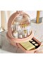 Portable Makeup Makeup Organizer Box with Transparent Lid(Pink) - 6