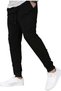 Set of 3 Unisex Ribbed Sweatpants Regular Black Gray Navy Blue Color Sports Sweatpants - 5