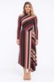 Women's Plus Size, Colorful, Asymmetrical Hemline, Striped Dress 65N39631 - 7