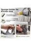 2 Sink Caddy Sponge Holder & 1 Triangle Roll-Up Dish Drying Rack, Silicone Coating Stainless Steel f - 4