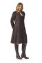 Long Sleeve Rose Patterned Shawl Winter Waist-Tie Flannel Midi Dress Coffee Khv - 3